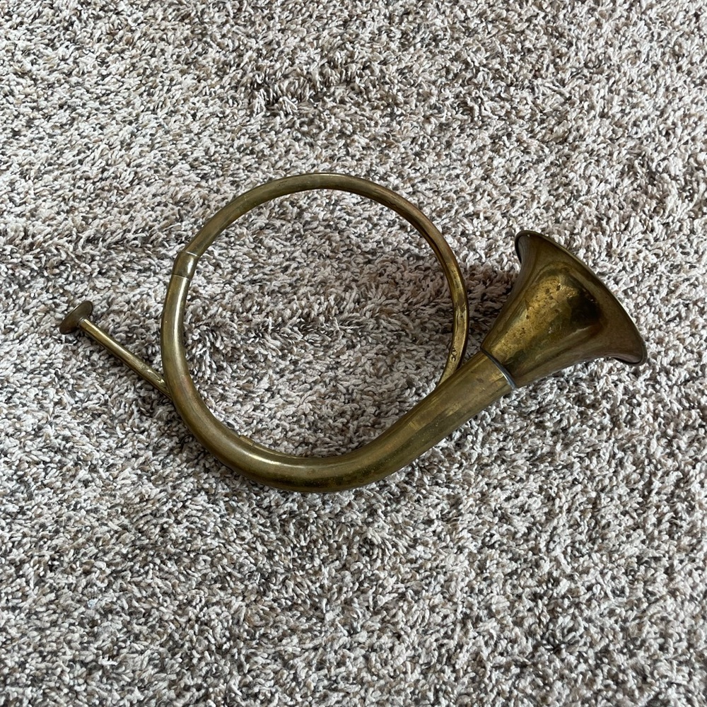 Decorative brass(?) horn